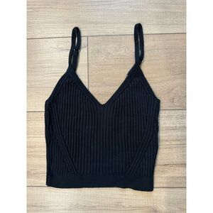 Abercrombie & Fitch Black Women’s Small Ribbed Tank Top Cottage Heritage Crop S
